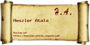 Heszler Atala névjegykártya